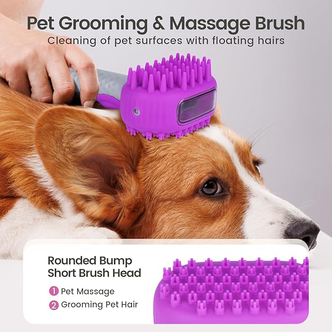 Dog Bath Brush | Dual-Side Dog Shampoo Brush | Dog Scrubber for Bath | Dog Grooming Brush with Non-Slip Handle Dog Washing Brush for Pets Deshedding, Massaging & Grooming