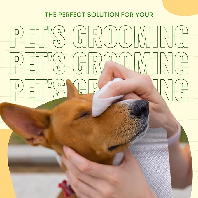 Bamboo Pet Towel 25 PCS - Reusable Bamboo Paper Towels for Dogs, Cats and Other Pets are Machine Washable Up to 5 Times | Disposable Pet Wipes for Drying and Cleaning Dirty Pets