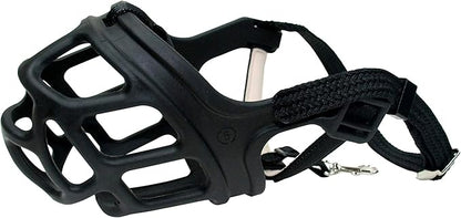 ZEUS Alpha TPR Muzzle for X-Large Dogs, Comfort Fit Design Prevents Biting, Barking and Chewing, Black