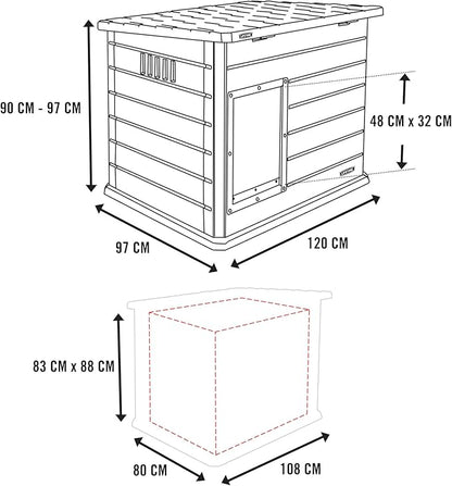 Lifetime Deluxe Dog House, Weather Protected with Adjustable Vents, Ideal Shelter for Medium to Large Dogs