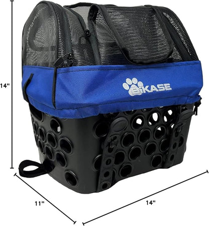 BiKASE Durable Dog Bike Basket & Carrier, Rear Mount Pet Basket for Bikes with Super Comfort Mat and Cover, Ideal for Small Dogs and Cats up to 12 lbs