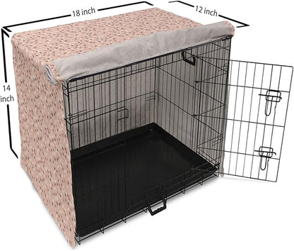Lunarable Dusty Rose Dog Crate Cover, Square Shapes Mosaic Tile Design Rows in Retro Tones Geometrical Colorful, Easy to Use Pet Kennel Cover for Small Dogs Puppies Kittens, 18 Inch, Rose Peach Plum