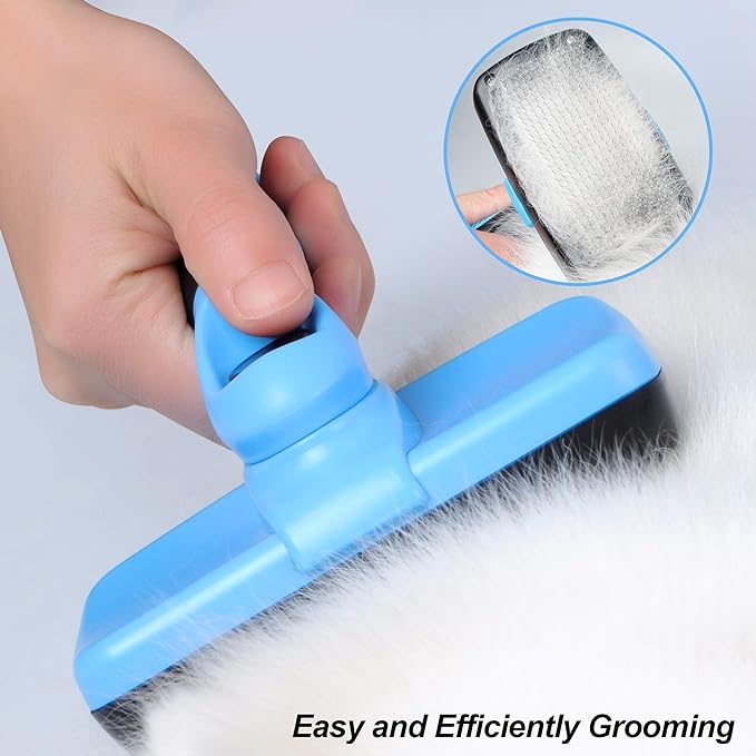 Fida Self Cleaning Slicker Brush with Protective Ball Tips, Dog & Cat Brush for Shedding and Grooming Loose Undercoat, Mats - Small to Large Dogs & Cats, Short to Long Hair