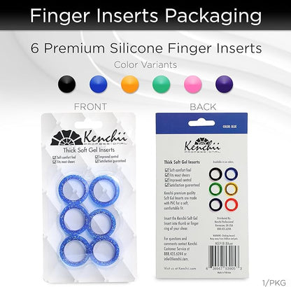 Kenchii Extra Soft Premium Shear Finger Ring Inserts - Thick, Quality Comfort. Elevate Your Grooming Experience with Precision and Style in Multiple Colors