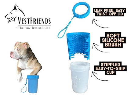 Portable Dog Foot Cleaner - Feet Cleaner for Dogs - Paw Washer - Paw Plunger - Medium and Large Breed Paw Cleaner - Travel Friendly - Durable and Leak Free - For Indoor or Outdoor Use