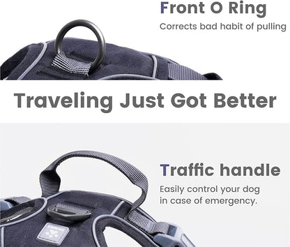 Pawaii Dog Harness for Small Dogs, Dog Harness with Pet ID Tag, No Choke Dog Harness, Adjustable Soft Padded Pet Vest with Easy Control Handle