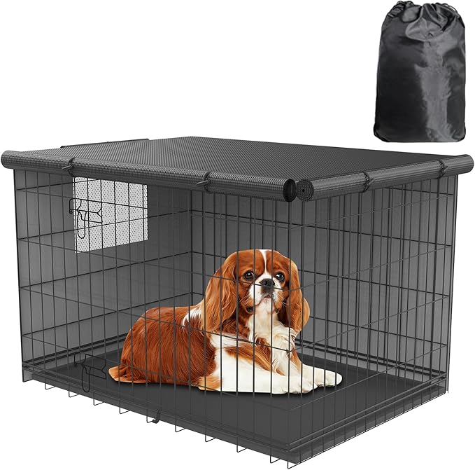 Dog Crate Cover-Double Door,Dog Kennel Cover,Crate Covers for Dog Cages-24 30 36 42 48 inches- Heavy Duty Polyester Pet Kennel Cover Universal Fit for Wire Dog Crate (48.0" L x 30.0" W x 33.0" H)