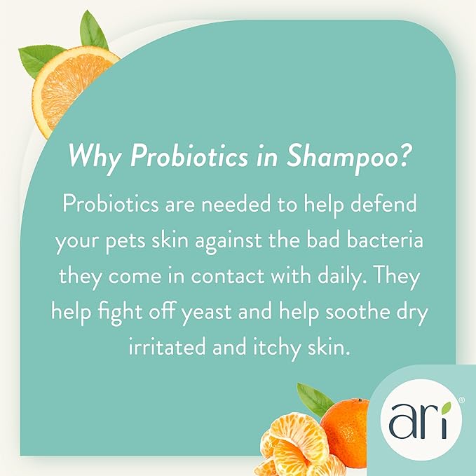 Health Extension Ari Probiotic 2-in-1 Dog Shampoo & Conditioner (16 Oz) Deep Cleansing for Dry, Itchy Skin Relief Grooming with Green Tea & Mandarin for Dogs & Puppies