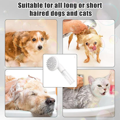 Dog Bath Brush, 3 in 1 Silicone Dog Scrubber for Bath Dog Shampoo Dispenser Brush with 36 Cleaning Brush Heads Pet Beauty Massage Washing Brush for Dogs Short Long Hair, 7.87x3.54in