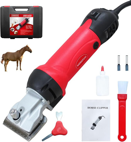 Professional Horse Clippers 600W, 6 Speed Adjustable Grooming Clippers for Horse, Horse Trimmer Shaver Kit for Horse, Goat, Cattle, Pony and Large Thick Coat Animals