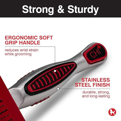 CHI Pivoting Slicker Brush - Self Cleaning and High End for Grooming Large Dogs
