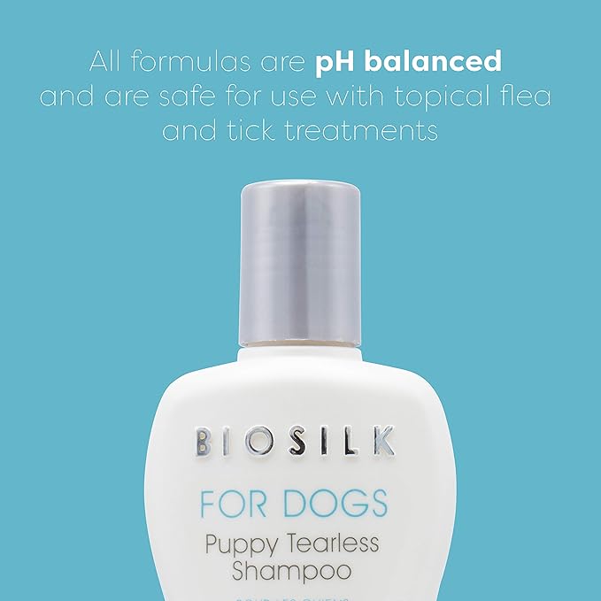 BioSilk for Dogs Silk Therapy Puppy Tearless Shampoo for Dogs | Best Shampoo for Puppies and Great for All Dogs | 12 Oz Bottle of Dog Shampoo - 6 Pack
