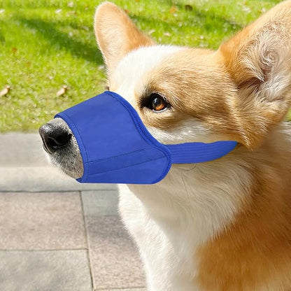 Idepet 1SET Dog Muzzles Suit,7PCS Adjustable Dog Cover Anti-Biting Barking Muzzles for Small Medium Large Extra Dog (Blue,Pack of 7)
