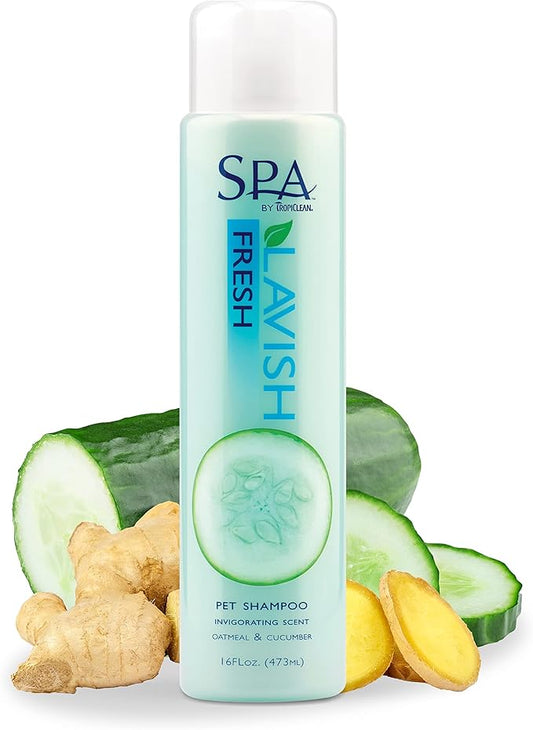 TropiClean SPA Lavish Dog Shampoo | Fresh Scented Deodorizing Dog Shampoo | Naturally Derived Salon Grade Ingredients | Made in the USA | 16oz