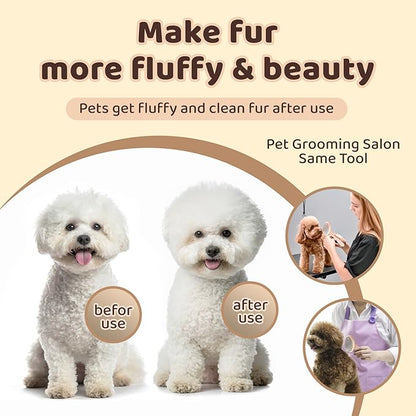 Dog Slicker Brush for Shedding, Grooming, Dematting - Long/Short Hair Pets, Poodle, Puppy & Indoor Cats, Oval Pin Brush with Coated Tips & Air-Cushion Design, Lightweight Beech Wood Body