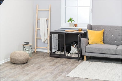 TRIXIE 38.7" Indoor Dog Crate, Wooden Crate Table for Dogs Up to 66 lb, Large Dog Kennel, Perfect in Any Room, Brown
