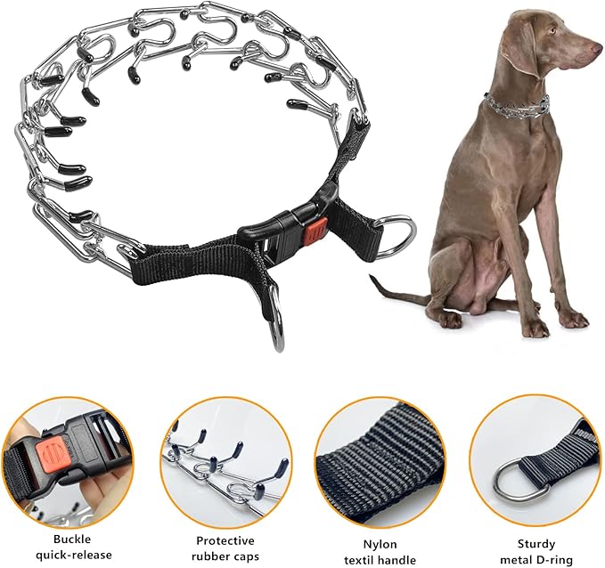Dog No Pull Collar, Martingale Collar for Large Medium Small Dogs (XL (Neck:20''-23'' Weight Around:90 lbs))