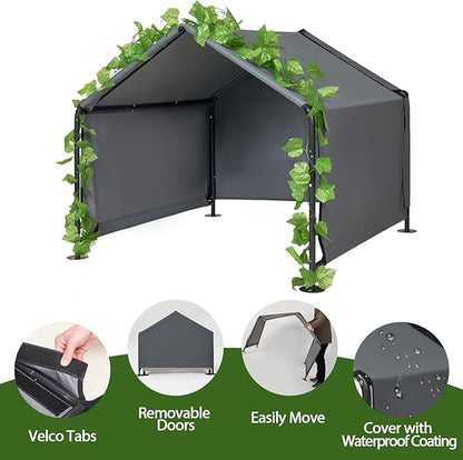 Large Dog Shade for Outside - LitaiL Outdoor Dog Kennel for Small Dogs, 4.1'x4.1'x3.6' Outdoor Sun Rain Canopy Pet House, Waterproof Pet Canopy Shelter for Small Animals
