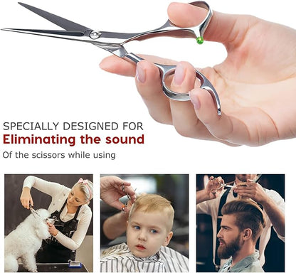 Silicone Grooming Scissors Silencers Replacement: Portable Grooming Scissor Bumpers 10pcs Silencer Parts (Random Color)