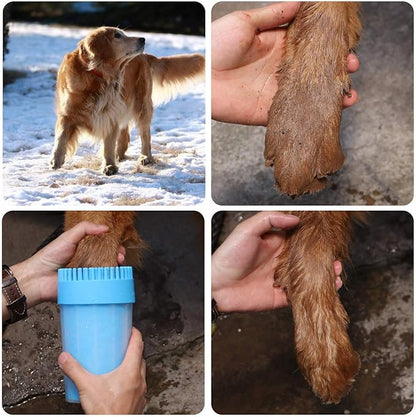 Portable Dog Paw Cleaner Upgrade Dog Cleaning Brush Paw Cleaner for Small/Medium Dogs (New, Red)