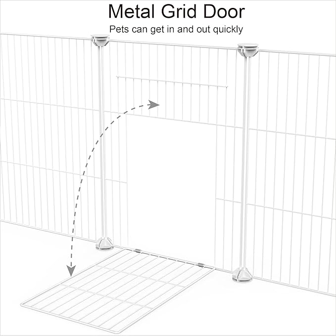 HOMIDEC Pet Playpen,Small Animals Cage DIY Wire Yard Fence with Door for Indoor/Outdoor Use,Portable for Puppies,Kitties,Bunny,Turtle 48" x 24" x 16"