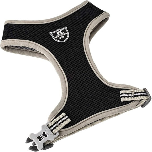 HUGO & HUDSON Dog Harness No-Pull Pet Harness Adjustable Quick Dry Mesh Padded Vest, Black, L