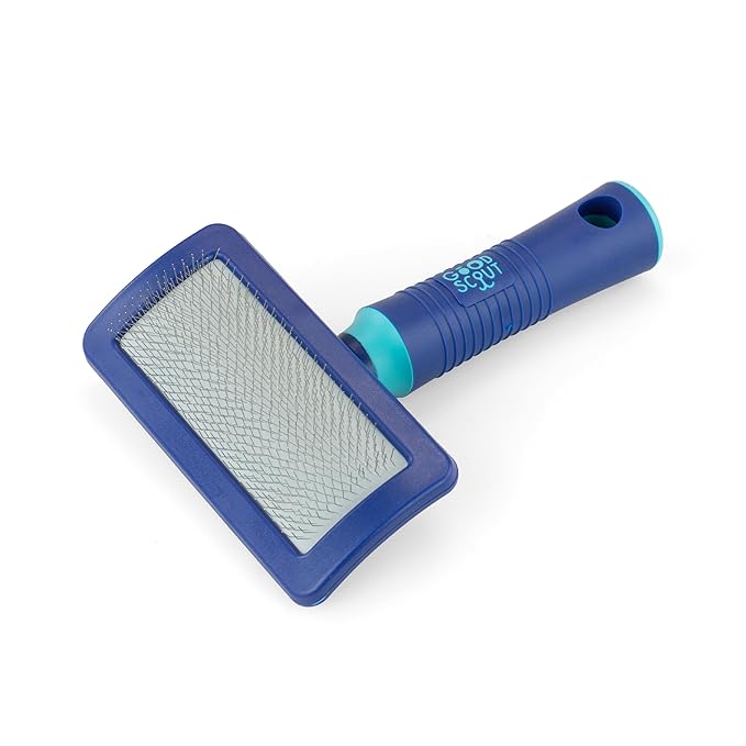Good Scout Slicker Brush, Best Deshedding Tool for Dogs & Cats, Gentle, Safe & Effective Pet Grooming Tool for Long & Short Haired Animals