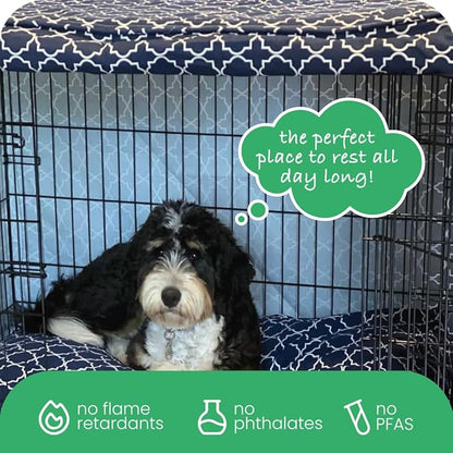 Molly Mutt Romeo & Juliet Dog Crate Cover, 100% Cotton Canvas Cover with 2 Roll-Up Panels, Ideal for Dog or Cat Crate, Durable, Washable, and Free of Harmful Chemicals, 42" x 28" x 31"
