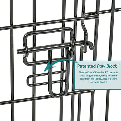 MidWest Homes for Pets Newly Enhanced Single & Double Door iCrate Dog Crate, Includes Leak-Proof Pan, Floor Protecting Feet, Divider Panel & New Patented Features