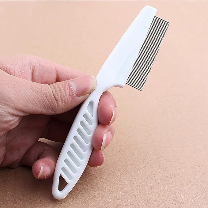 Pet Grooming Tool: Double Sided Undercoat Rake Comb for Deshedding and Dematting Dogs and Cats, Flea Comb Set (Pink/16 tooth)
