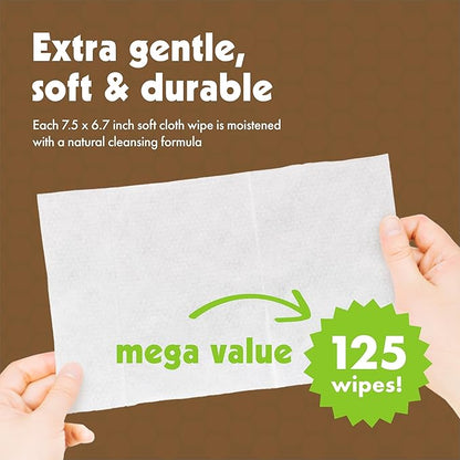 Petkin Oatmeal PetWipes Mega Valu-Pak 125 ct