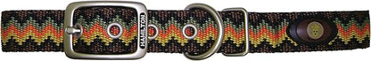 Hamilton Double Thick Nylon Deluxe Dog Collar with Brushed Hardware Finish, 1-Inch by 20-Inch, Weave