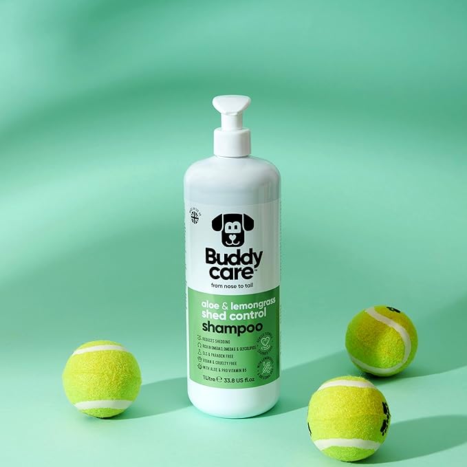 Shed Control Dog Shampoo by Buddycare | Aloe & Lemongrass Scented | with Aloe Vera and Pro Vitamin B5 (33.8oz)