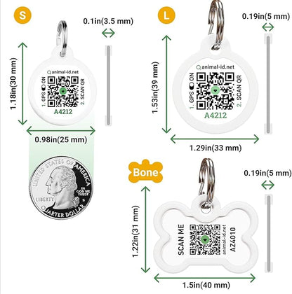 QR Code Pet Tag Service Dog ID - ESA - Emotional Support Service Dog Name Tags (Service Dog, Bone)