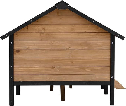NicBex Dog Houses for Small Medium Large Dogs Outdoor & Indoor,Wooden Puppy Shelter Large Doghouse with Porch for Winter,Durable &Waterproof,Black