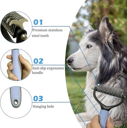Self Cleaning Slicker Brush for Dogs & Cats - Easily Removes Tangles & Loose Undercoat