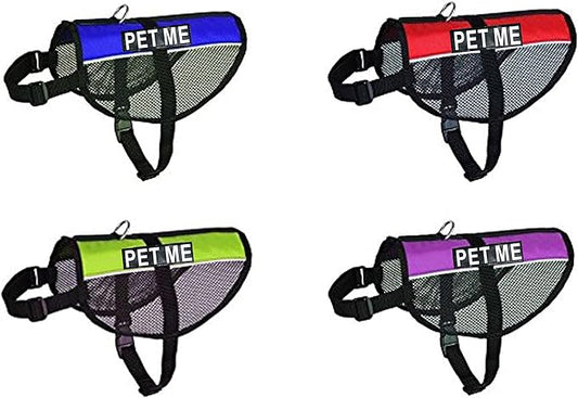 Doggie Stylz Service Dog mesh Vest Harness Cool Comfort Nylon Purchase Comes with 2 Reflective PET ME pathces. Please Measure Your Dog Before Ordering