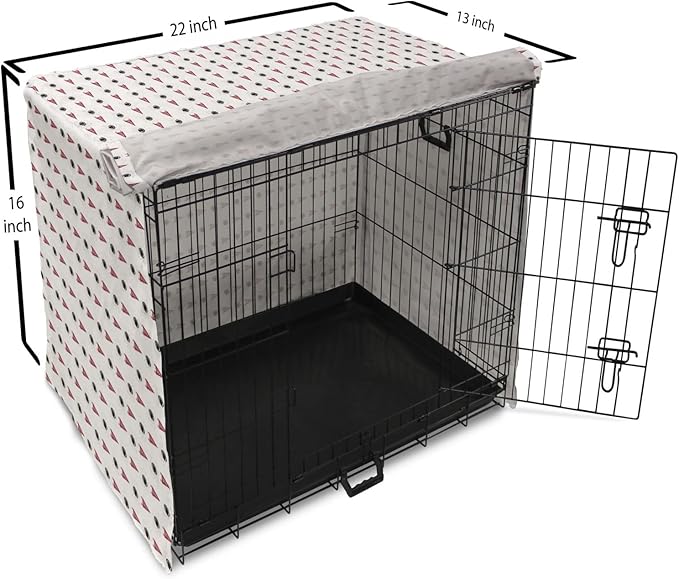 Lunarable Football Dog Crate Cover, Sportss Pennants Balls with Retro Burst Effect Graphic Game, Easy to Use Pet Kennel Cover for Small Dogs Puppies Kittens, 22 Inch, Maroon Black White