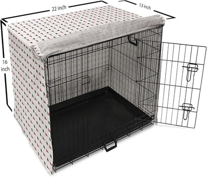 Lunarable Football Dog Crate Cover, Sportss Pennants Balls with Retro Burst Effect Graphic Game, Easy to Use Pet Kennel Cover for Small Dogs Puppies Kittens, 22 Inch, Maroon Black White