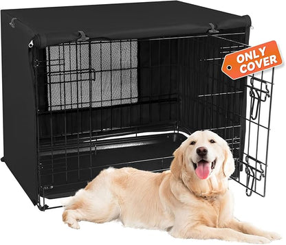 X-ZONE PET 30" Dog Crate Cover for Indoor/Outdoor - Heavy Duty Polyester Pet Kennel Cover Fits for Wire Dog Cage Black