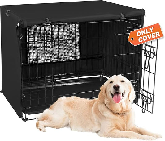 X-ZONE PET 30" Dog Crate Cover for Indoor/Outdoor - Heavy Duty Polyester Pet Kennel Cover Fits for Wire Dog Cage Black