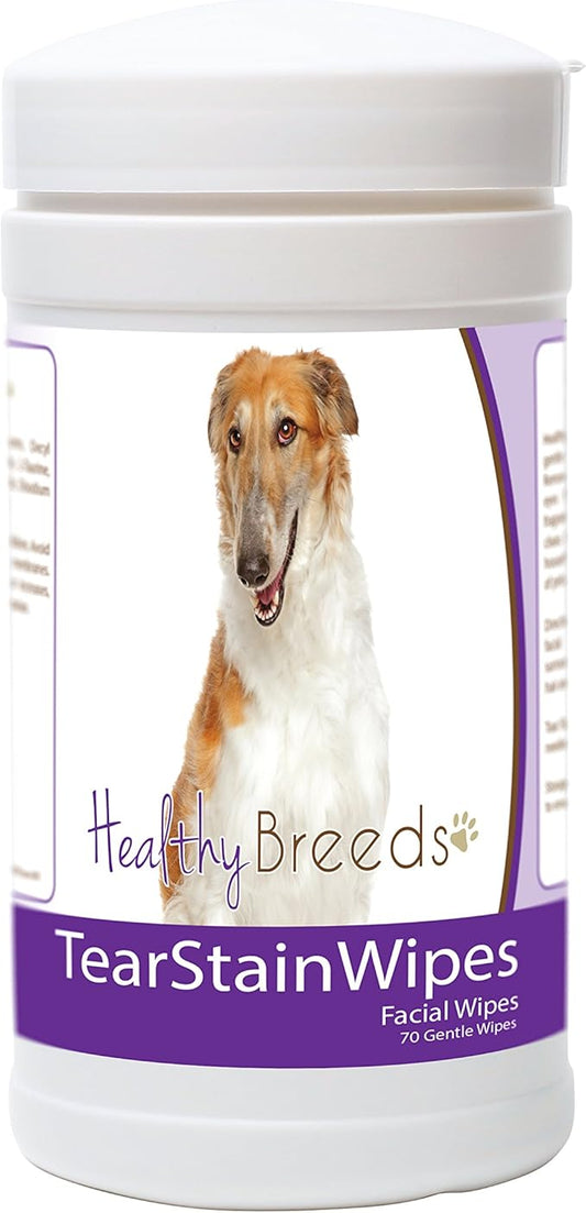 Healthy Breeds Borzois Tear Stain Wipes 70 Count