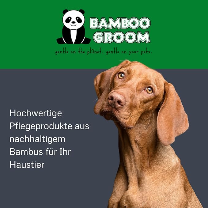 alcott Bamboo Groom Palm Brush with Boar Bristles for Pets