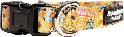 Downtown Pet Supply - Best, Cute & Fancy Dog Collar - Lightweight Adjustable Dog Collar with Quick Buckle & D-Ring - Hand Wash Safe - Good Vibes - M - Medium Dog Collar