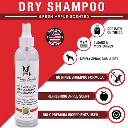 Warren London Dry & Waterless Shampoo for Dogs, 8 fl. oz.