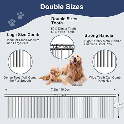 Slicker Dog Grooming Brush and Comb for Goldendoodle Poodle Doodle- Dog Slicker Brush for Long Haired Dogs- Good For Daily Brushing- Detangle & Undercoat