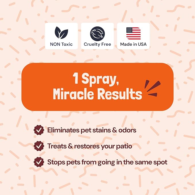 Sunny & Honey Turf Cleaner For Pet Urine Outdoor - Kid & Pet Safe - Artificial Grass Dog Urine Cleaner - Long Lasting Scent - Artificial Grass Cleaner - All Outdoor Surfaces - Orange, 32oz