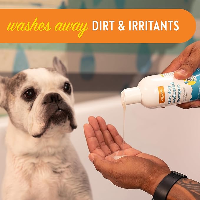 Keto-Dog Medicated 12oz Shampoo for Dogs and Pets – Hint of Mint Scent | Therapeutic Medicated Shampoo with Moisturizing Colloidal Oatmeal | Soothes and Relieves Irritated Skin