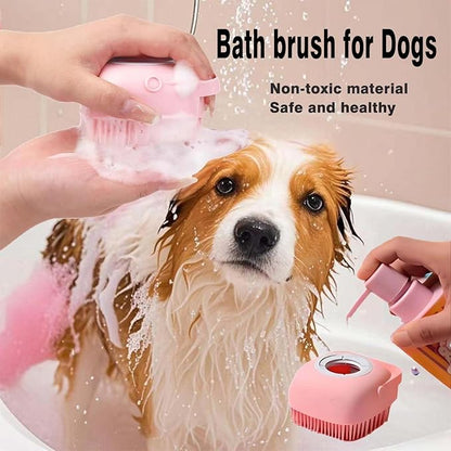 Pets Bath Brush | Scrubber for Bath | Dog Shampoo Brush | Dog Washing/Shower Brush, Suitable for Short/Long Haired Dogs, (Pink)