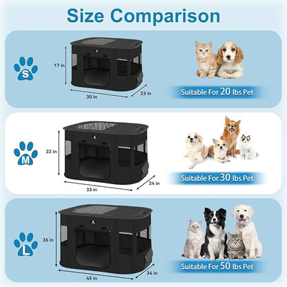 X-ZONE PET Dog Playpen, Puppy Cat Play Pen Portable Foldable Indoor/Outdoor Tent Crate Cage, Portable Pet Crate Small Size Black 30''